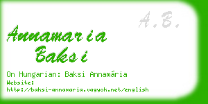 annamaria baksi business card